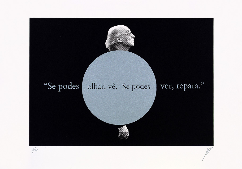 Serigrafia de Jo&atilde;o Vilhena de tributo a Jos&eacute; Saramago