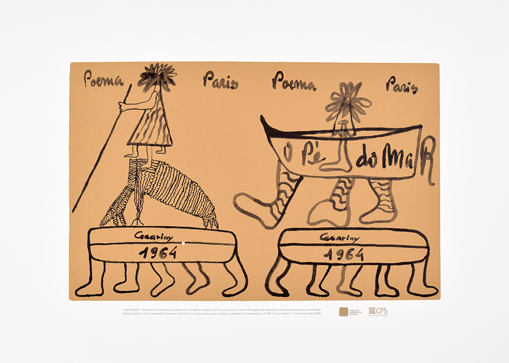 Serigrafia O P&eacute; do Mar de M&aacute;rio Cesariny (verso)